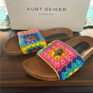 Kurt Geiger Multicolor Crochet Mules